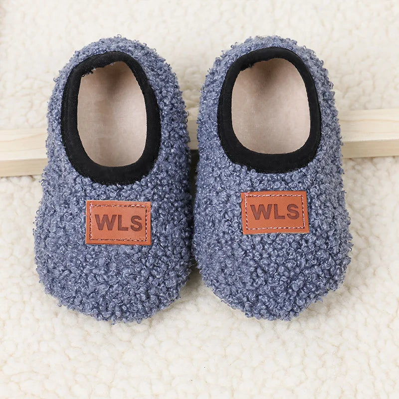 Cozy plush baby slippers